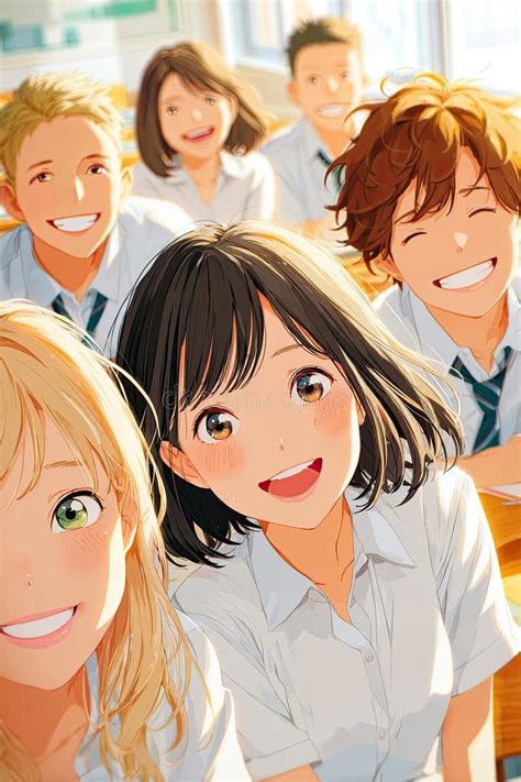 Dua karakter anime mengenakan seragam sekolah dengan kualitas detail tinggi