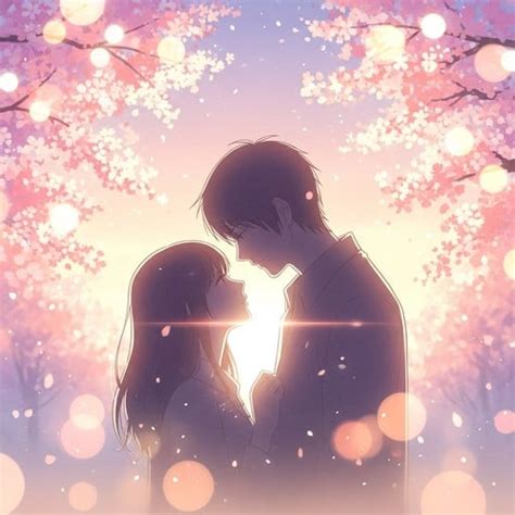 ilustrasi anime pasangan dengan gaya lukisan cat air