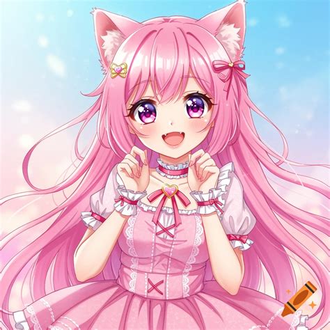 karakter anime wanita imut dengan aksesoris lucu