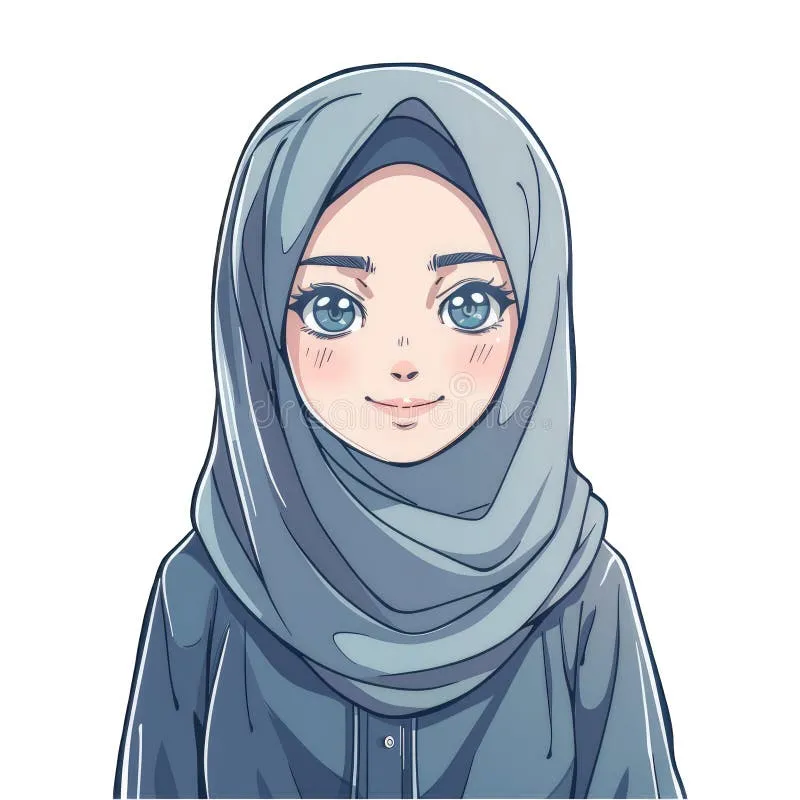 Karakter anime hijab detail jelas