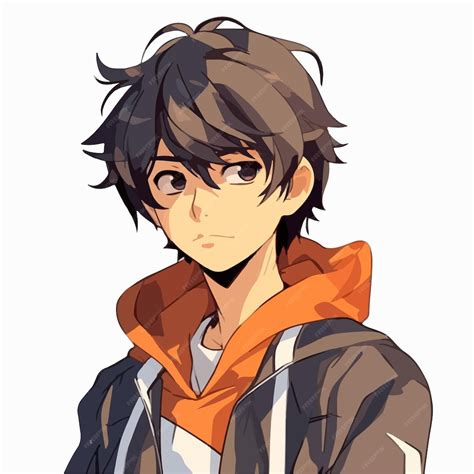 Karakter anime pria dalam gaya seni hitam putih klasik