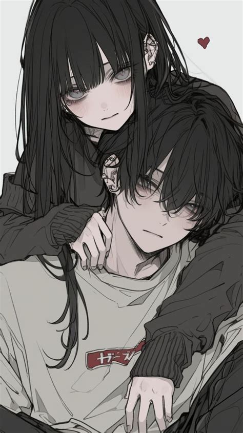Pasangan anime dengan gaya ilustrasi populer ala Pinterest