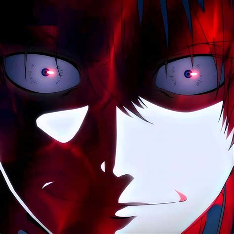 Potret dekat karakter anime dengan ekspresi dingin