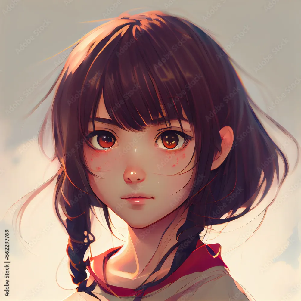 close up gadis anime hijab sedih