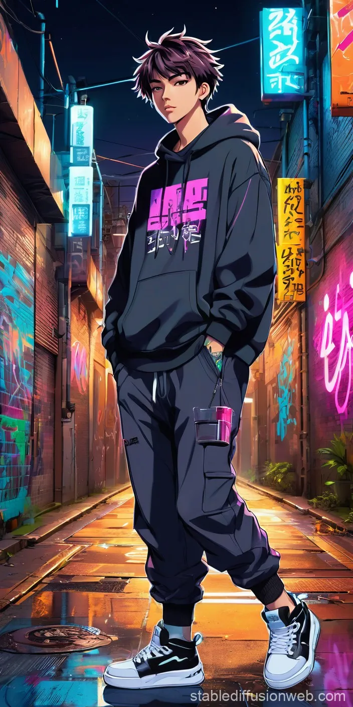 Karakter anime dengan pakaian streetwear kekinian