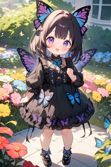 gadis anime di tengah taman bunga estetik