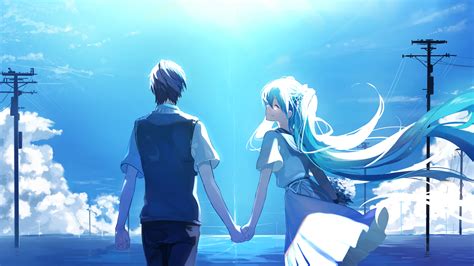 Gambar anime couple terpisah romantis untuk wallpaper