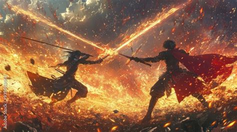 Gambar anime cowok keren aksi pertempuran