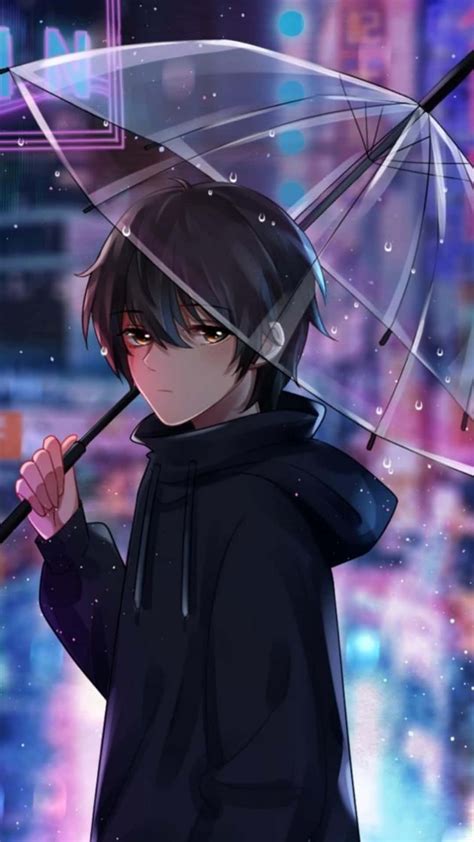 karakter anime cowok misterius dengan jaket hitam