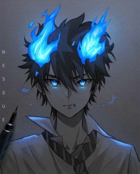 karakter pria anime berwajah dingin dengan gaya rambut trendi