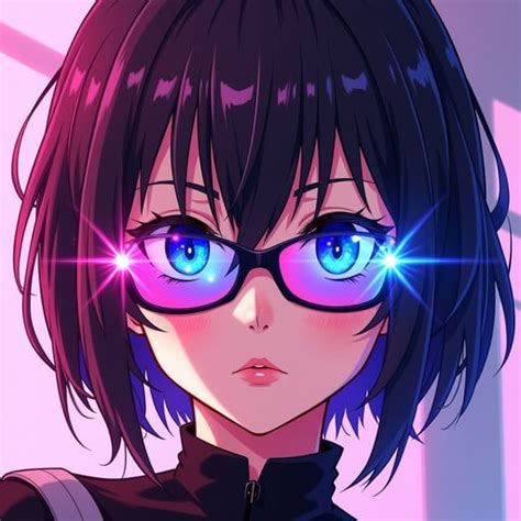 close up wajah karakter anime dengan kacamata