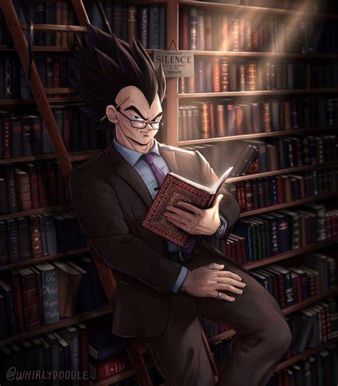 Gambar anime keren cowok cool HD dengan latar belakang perpustakaan