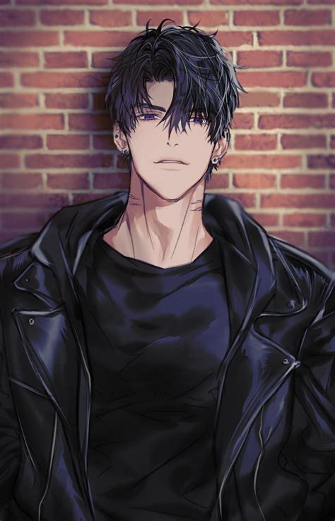 Gambar anime keren cowok cool aesthetic dengan sentuhan cahaya neon