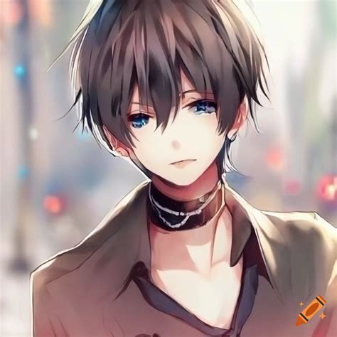 karakter anime laki-laki dengan detail wajah yang tajam