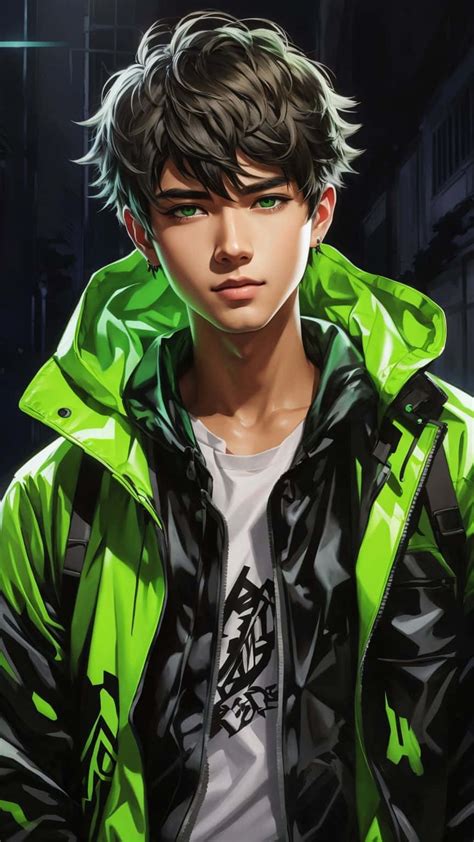 karakter laki-laki anime dengan gaya fashion trendi