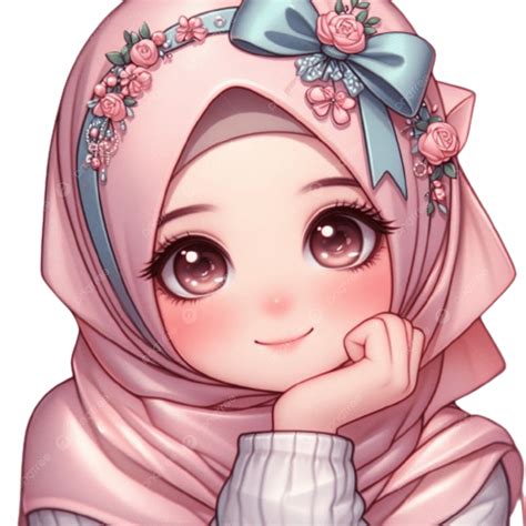 gadis anime berhijab dengan gaya pakaian musim dingin