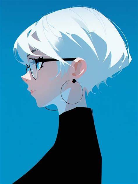 karakter anime dengan gaya rambut pendek sederhana