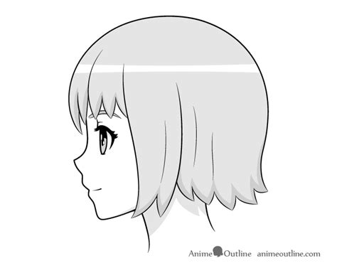 Profil samping wajah karakter anime dengan rambut pendek