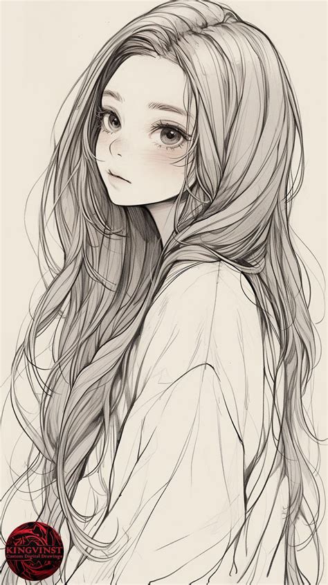 Karakter anime wanita dengan gaya rambut panjang dan aksesori pita