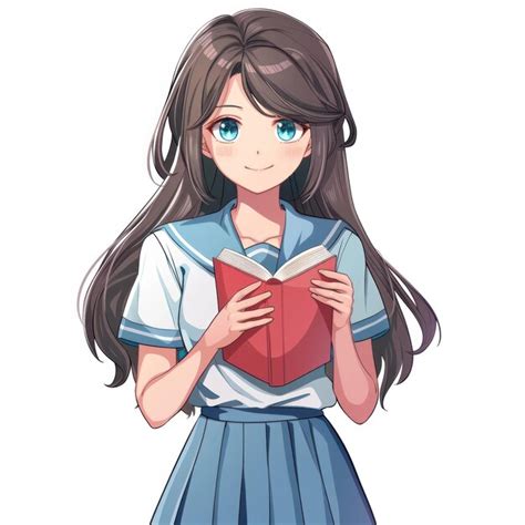 Gambar anime polos tanpa warna illustration karakter sedang membaca