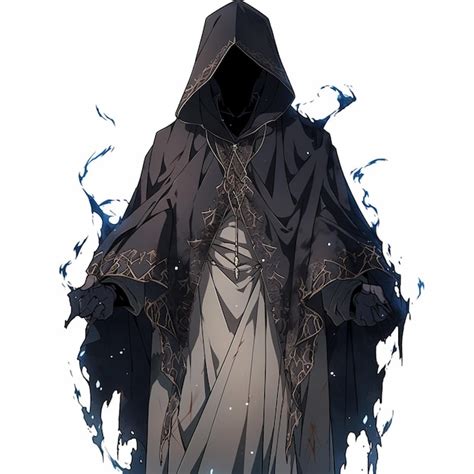 Gambar anime polos tanpa warna sketsa karakter penyihir misterius