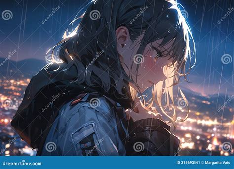Karakter anime dengan latar belakang error sistem vertikal