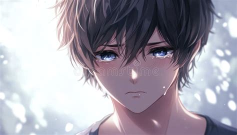 potret dekat karakter anime laki-laki dengan tatapan kosong