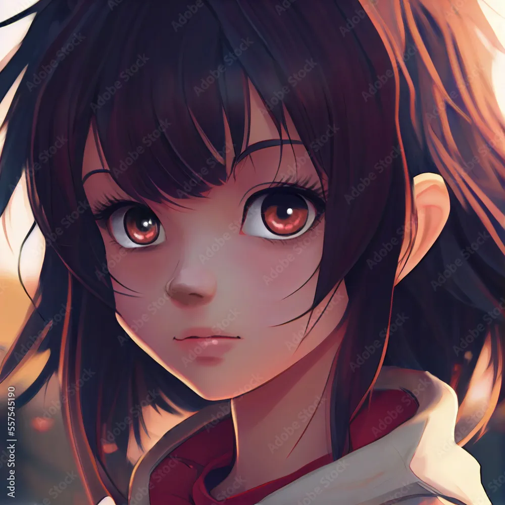 karakter anime dengan detail wajah fokus dan tajam