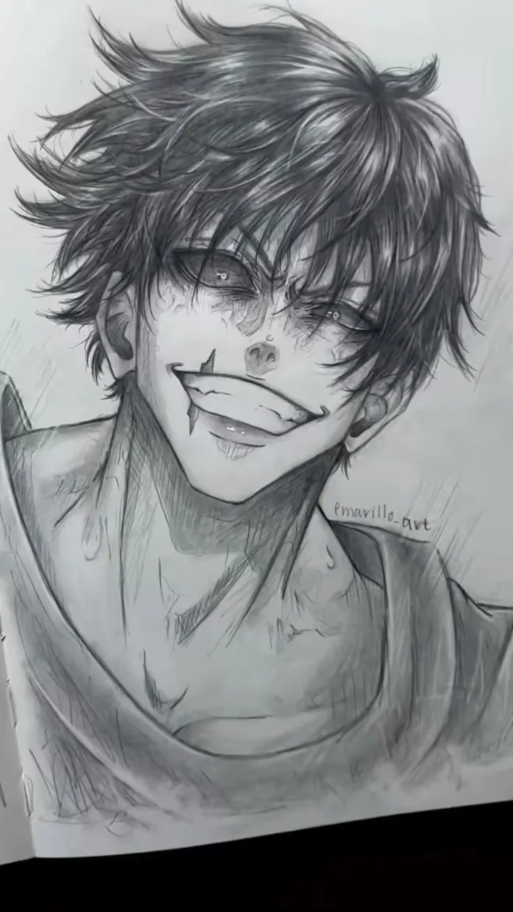 gambar anime keren pensil simple untuk inspirasi sketsa