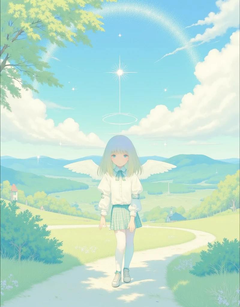gambar anime yang mudah ditiru gadis kecil dengan bunga
