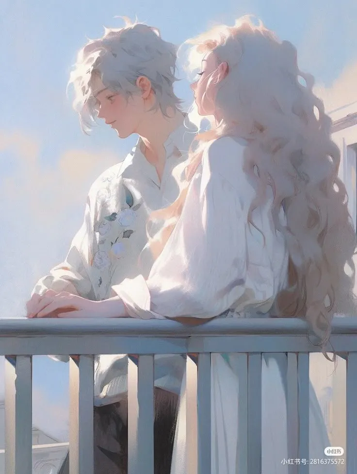 Pasangan anime dengan detail wajah realistis dan kualitas gambar tajam