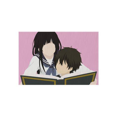 Karakter Houtarou dan Chitanda dengan gaya seni minimalis untuk pp couple