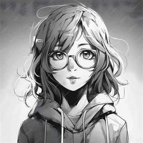 Gadis anime dengan gaya monokromatik