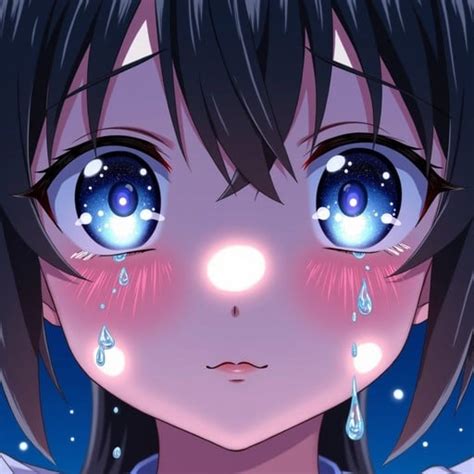Gadis anime dengan air mata di pipi
