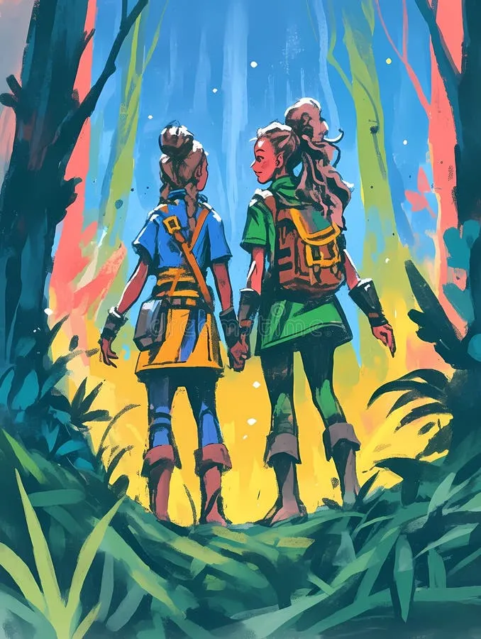 pp couple sahabat anime terpisah tema petualang hutan