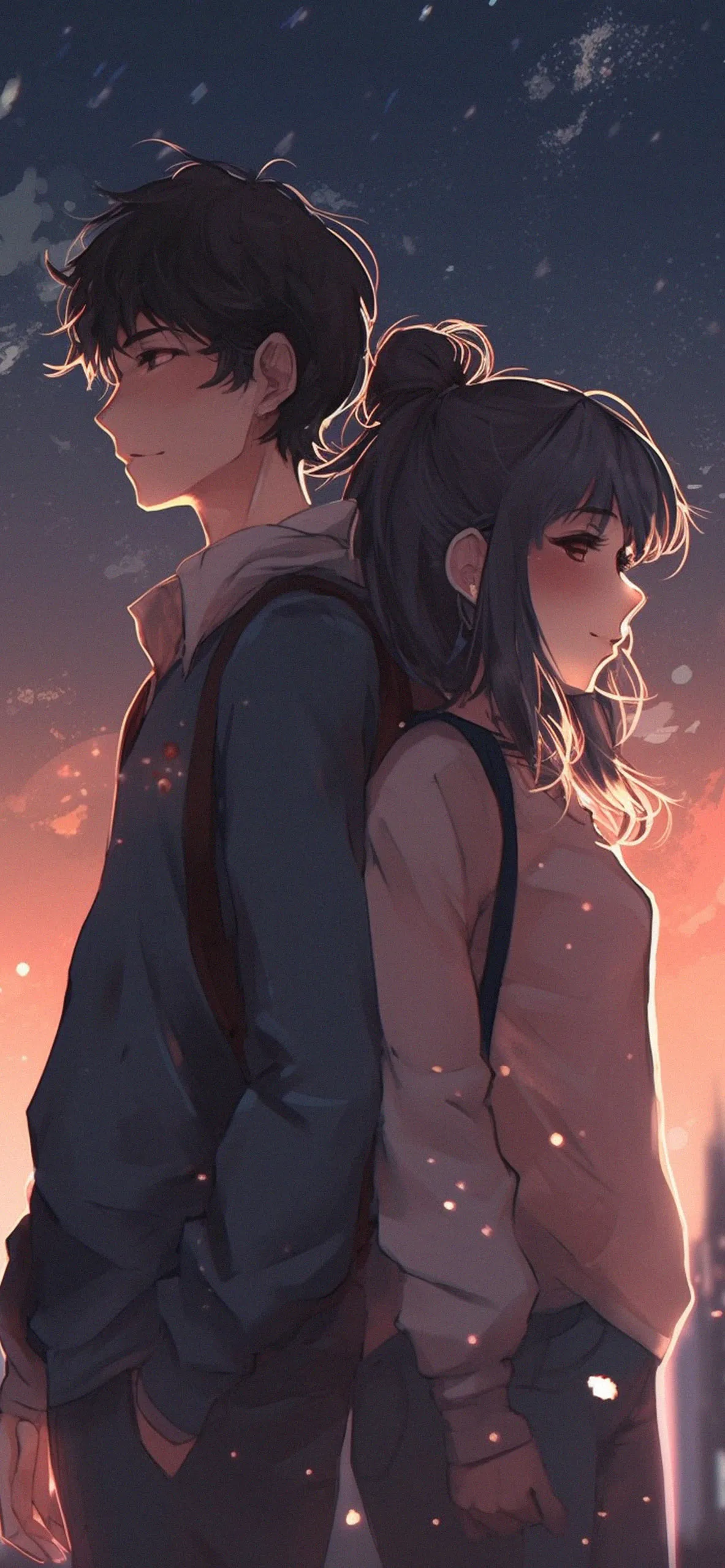 sepasang kekasih anime dengan gaya trendi ala pinterest