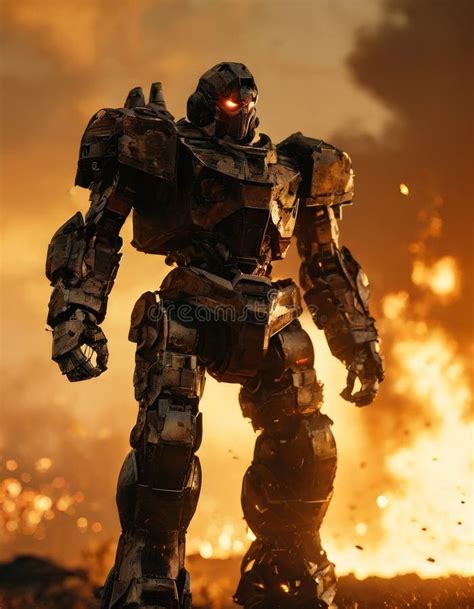 robot mech anime dalam pertempuran 3d