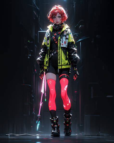 karakter anime dengan nuansa cyber punk