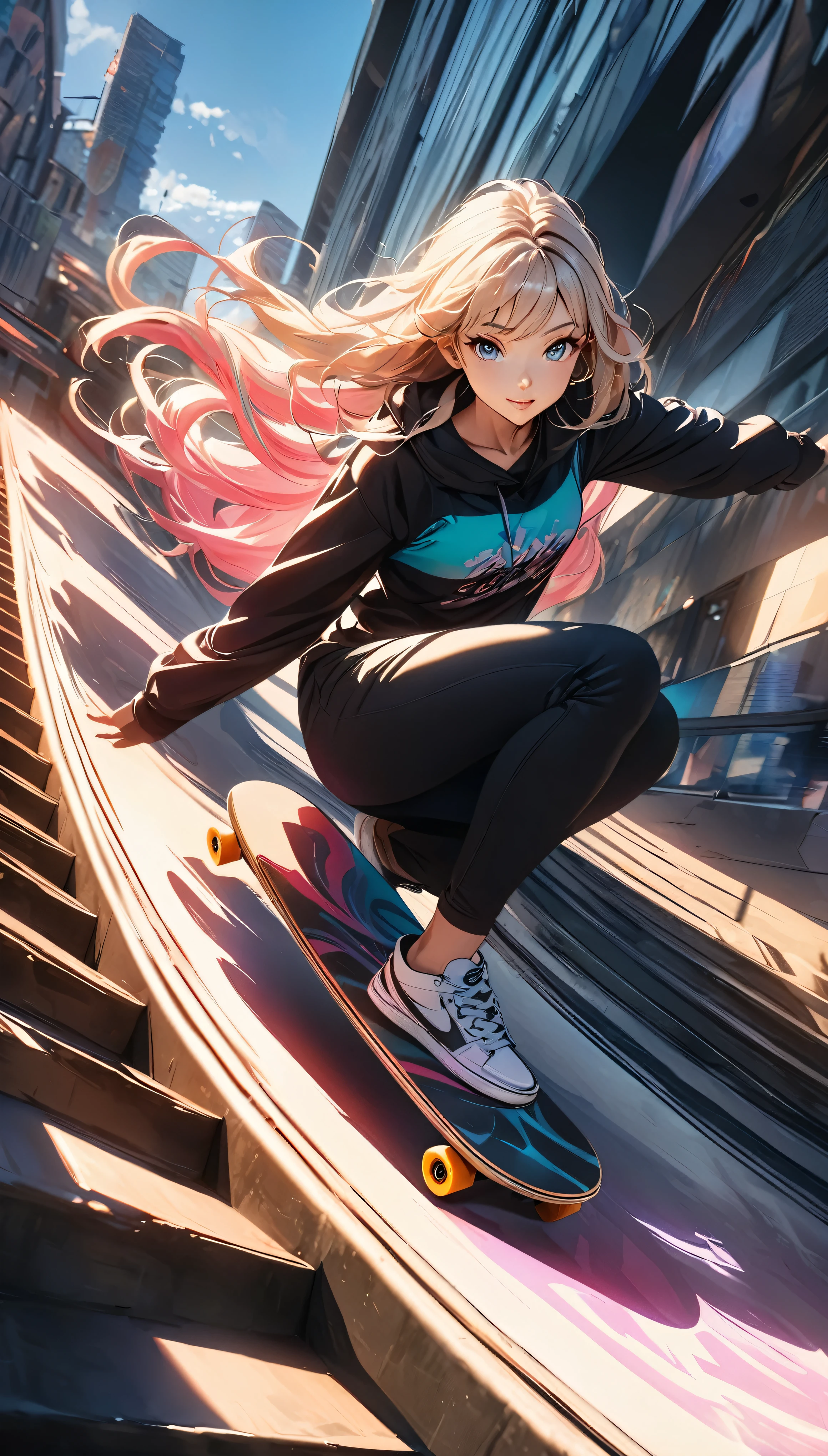 gadis anime tomboy dengan skateboard