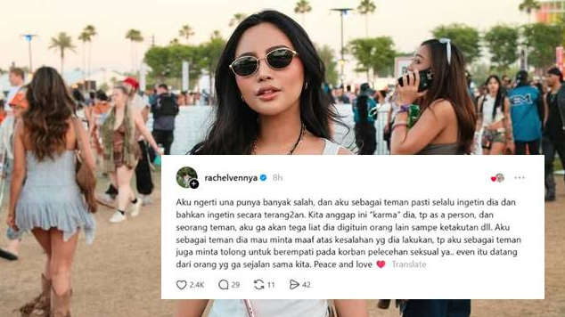 Rachel Vennya komentari kasus pelecehan seksual yang dialami Una Dembler