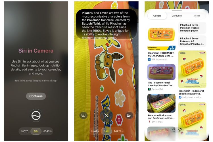 Siri AI di aplikasi kamera alias Visual Intelligence.