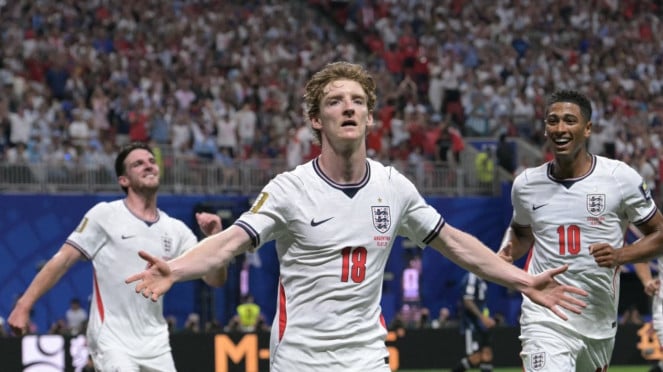 Penyerang Timnas Inggris Anthony Gordon, Rayakan Gol ke Gawang Argentina di Semifinal Piala Dunia 2026 Penyerang Timnas Inggris Anthony Gordon, Rayakan Gol ke Gawang Argentina di Semifinal Piala Dunia 2026