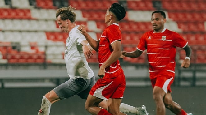 Timnas Indonesia saat uji coba vs Bali United