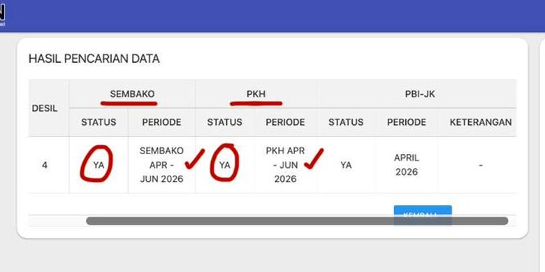 Tangkapan layar cara cek penerima bansos di laman resmi cekbansos.kemensos.go.id. Cek bansos Kemensos. Cara cek penerima bansos Kemensos. Cek bansos KTP 2026 lewat HP.