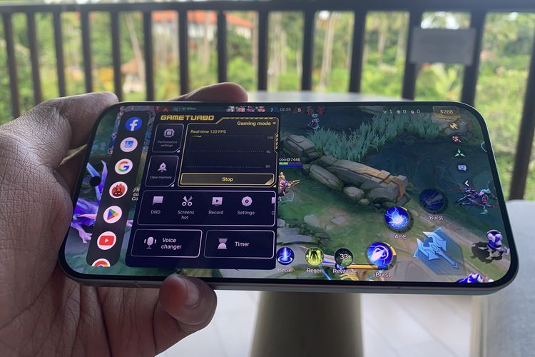 Menjajal Poco F8 Pro buat main game Mobile Legends.